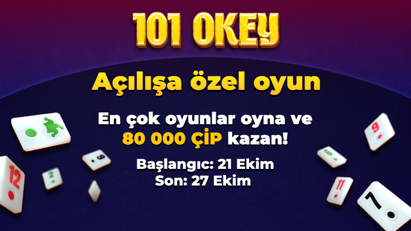 Okey 101: Açılışa özel oyun